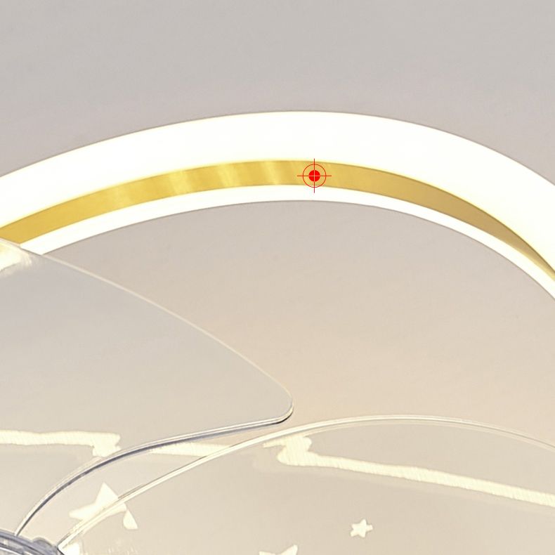 Geometric Shape Metal Ceiling Fans Modern 3-Lights Ceiling Fan Lamp Fixture in White