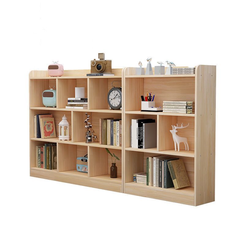 Modern Brown Shelf Bookcase Closed Back Wooden Book Shelf for Study Room