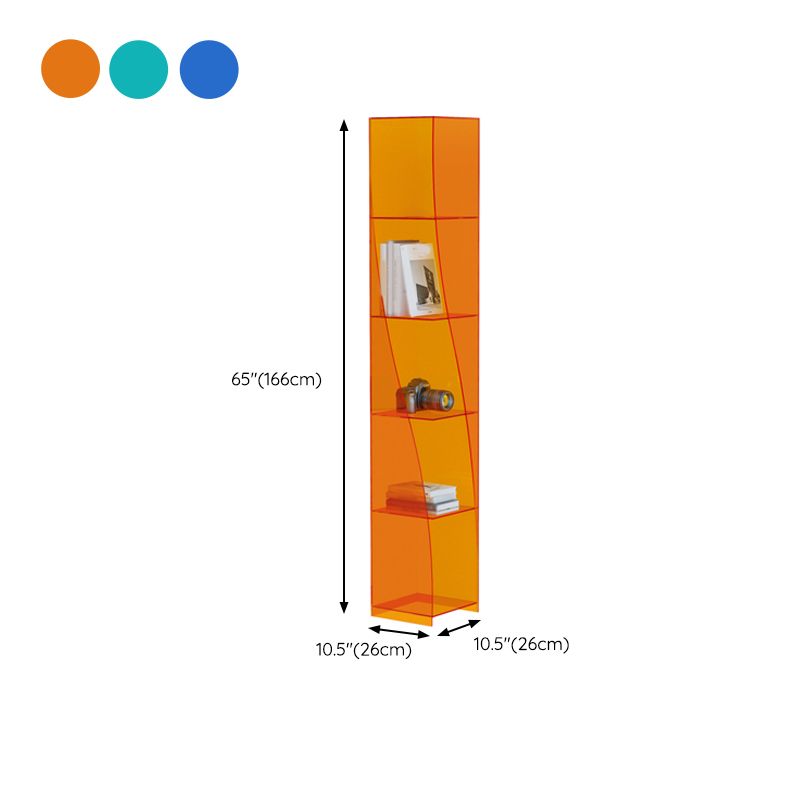 Modern Style Closed Back Bookshelf Vertical Acrylic Bookcase