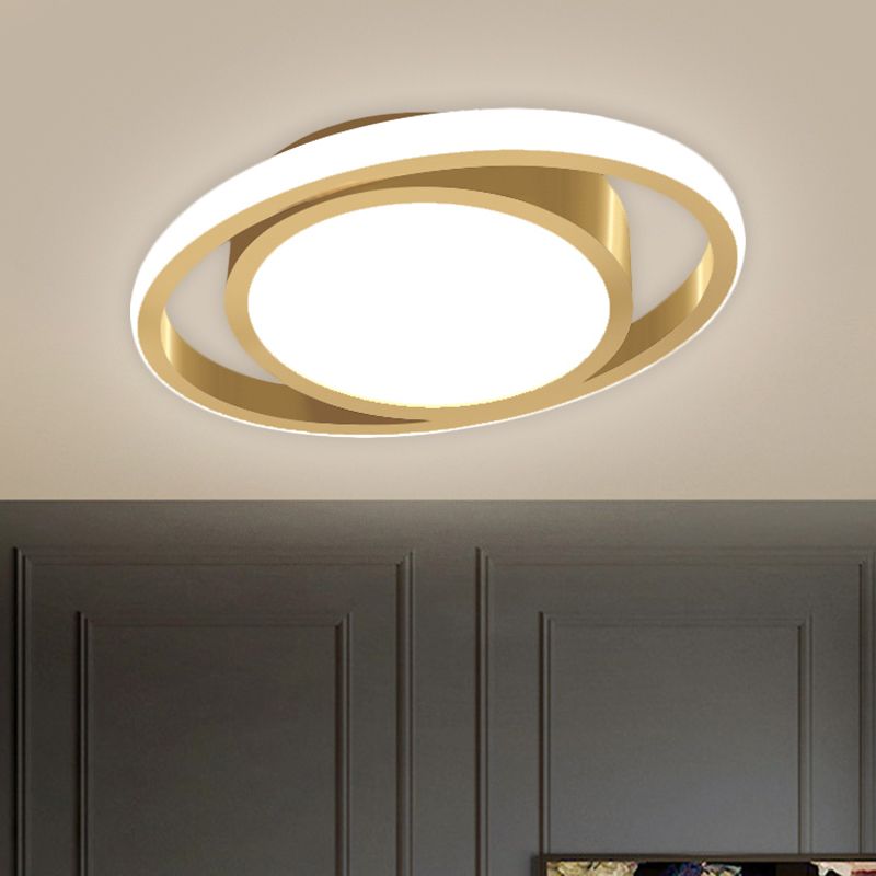 Lámpara LED de metal empotrada para balcón con montaje empotrado en tambor y círculo, lámpara contemporánea montada en el techo en negro/gris/dorado (la personalización será de 7 días)