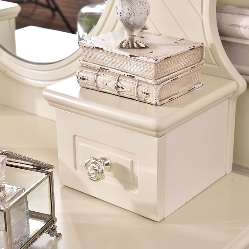 Victorian Dressing Table White Bedroom With Drawer Wooden Mirror