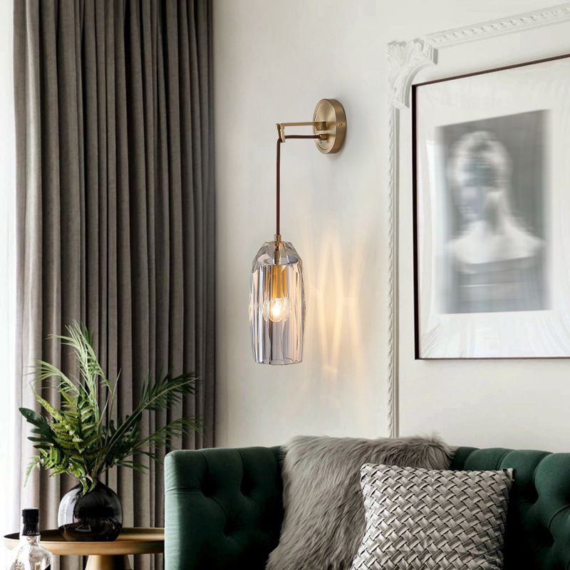 Post-Modern Wall Sconce Crystal and Brass Sconce Lighting for Hallway