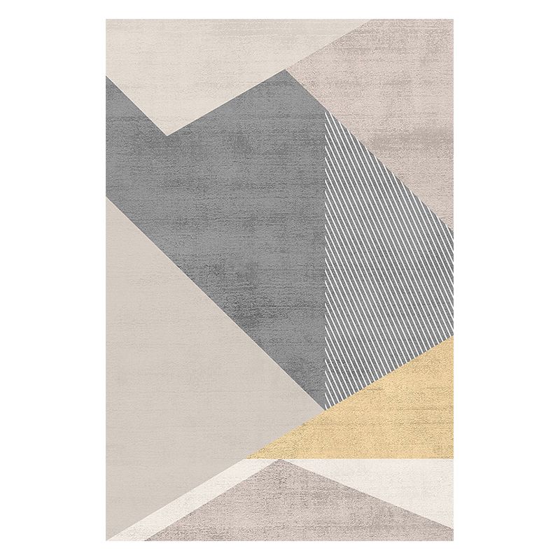 Bold Geometric Area Rug Modern Indor Rug Washable Polyester Non-Slip Carpet for Home Decor
