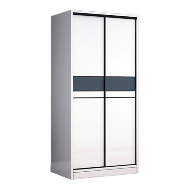 Contemporary White Kids Closet Closet with Sliding Barn Door