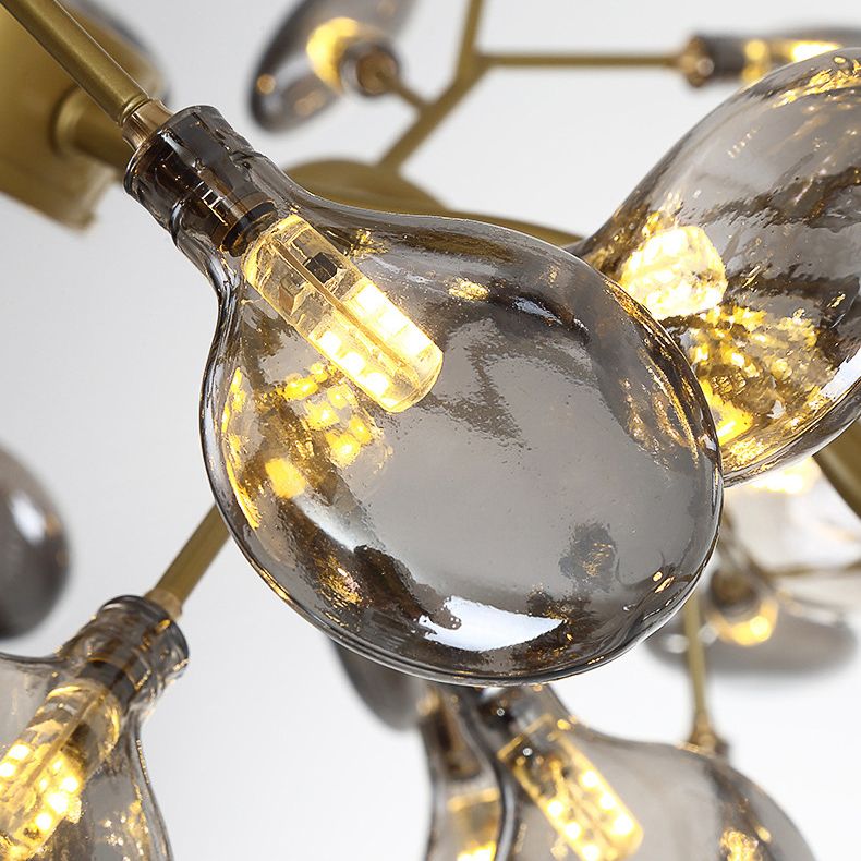 Metal Branch Shape Chandelier Nordic Style Fireflies Chandelier Lamp for Living Room