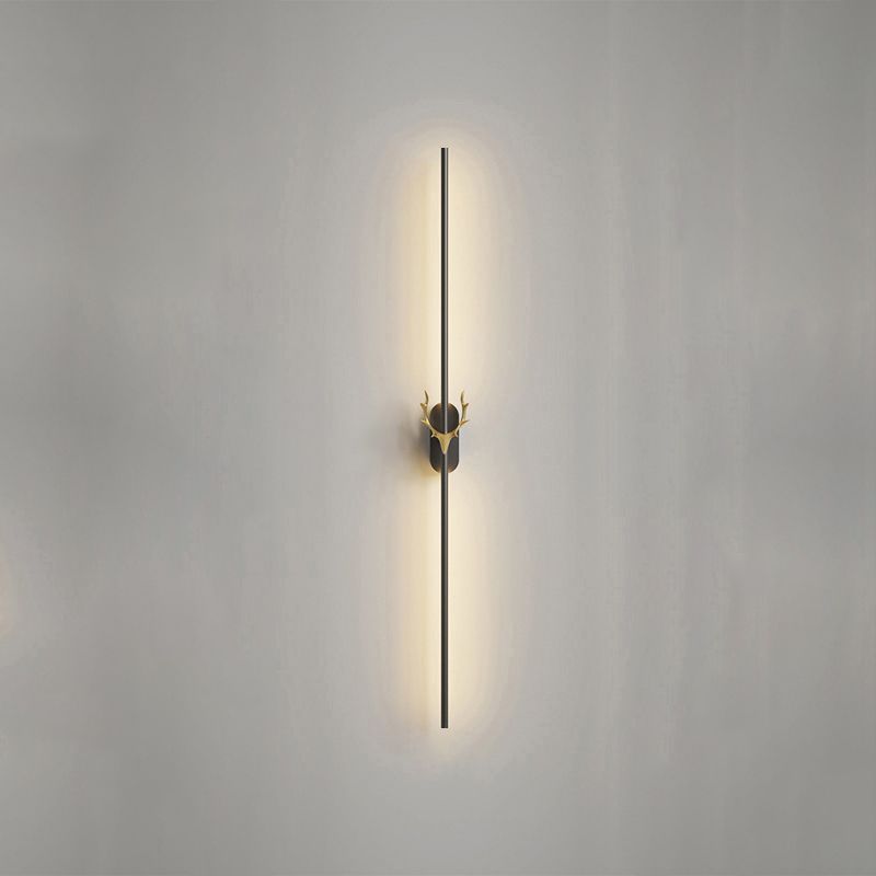 1-licht lineaire schaduwmuur SCONCE Moderne eenvoudige stijl wandverlichting in zwart