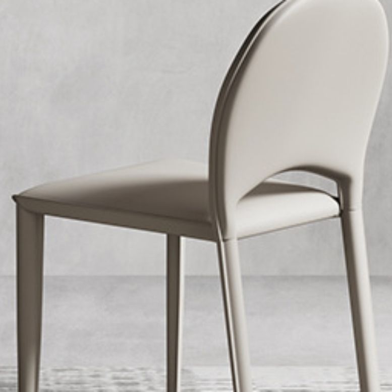 Faux Leather Dining Chairs Contemporary Chair with Metal Legs