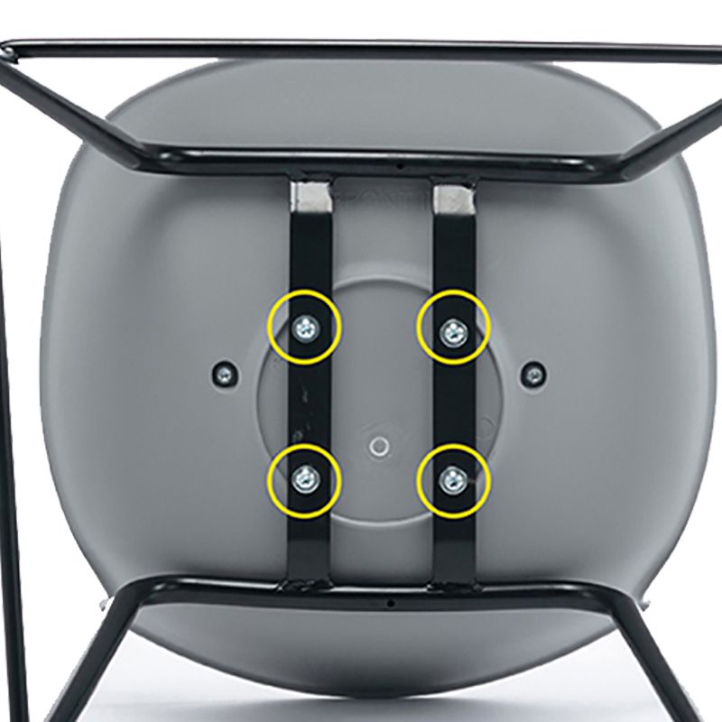 Contemporary Metal Frame Bar Stool Low Back PU Leather Bar Stool for Living Room