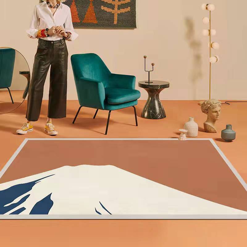 Postmoderner Blockteppich Polyester Innenteppich Waschbar Teppich für Wohnzimmerdekoration