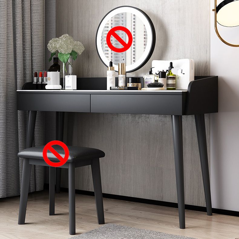 Contemporary Engineered Wood Vanity 37.8" H Vanity Set with Stool