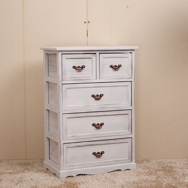 Traditional Solid Wood Lingerie Chest Vertical Storage Chest Dresser with Drawers