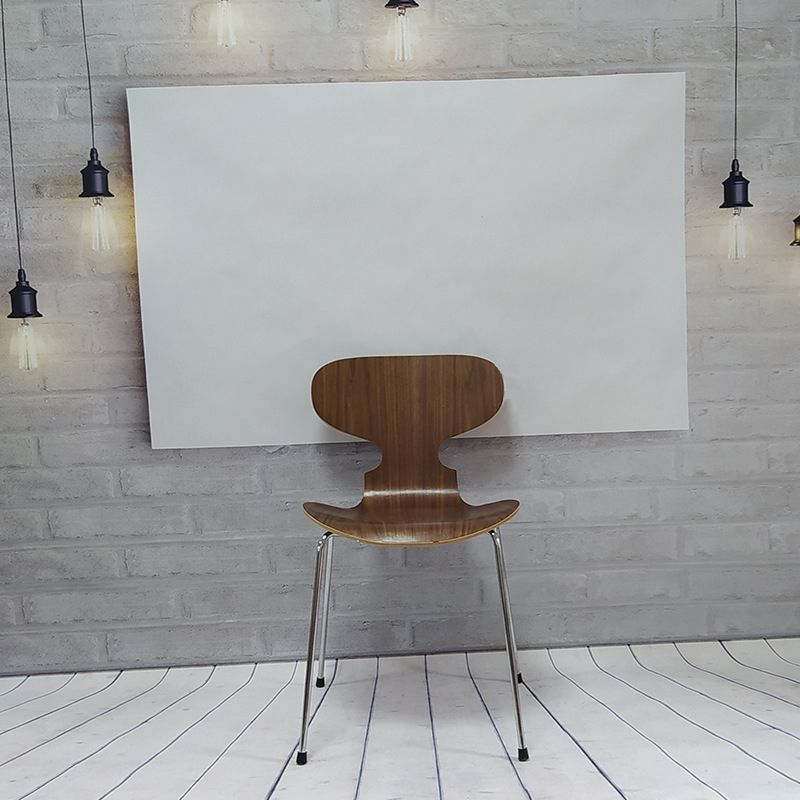 Modern Wood Chair Open Back Dining Side Furniture in Matte Finish