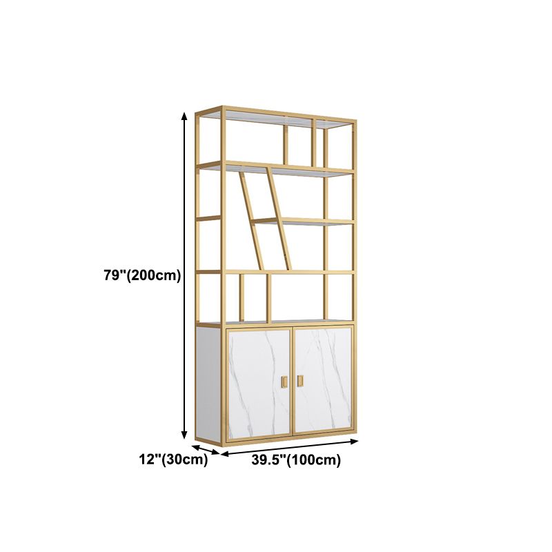 11.81 "W libreria in stile glam in stile libreria aperta con armadi per la casa dell'ufficio