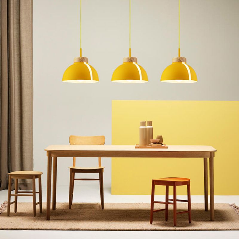 Minimalist Style Pendant Light Fixture Dome Hanging Pendant Lamp with Metal Shade