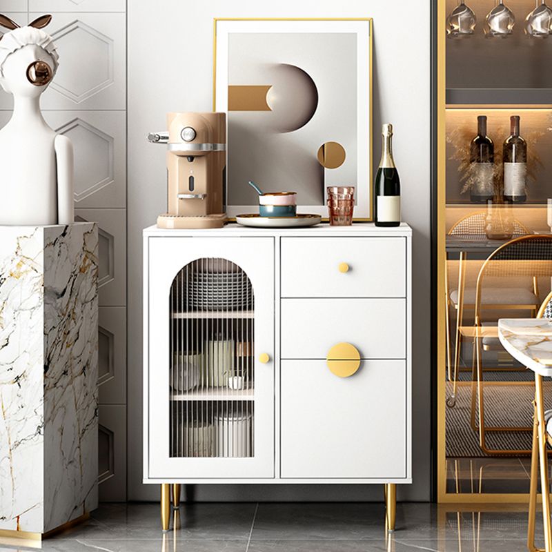 Contemporary Buffet Sideboard Stone Buffet Stand with Cabinet and Drawers