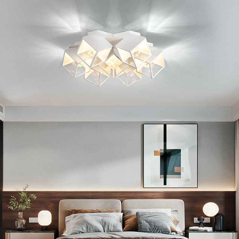 Metall + Acryl Quadrat Schatten Sternenhimmel Design Decke Licht Moderne Einfachheit Flush Montage Beleuchtung Halterung für Wohnzimmer