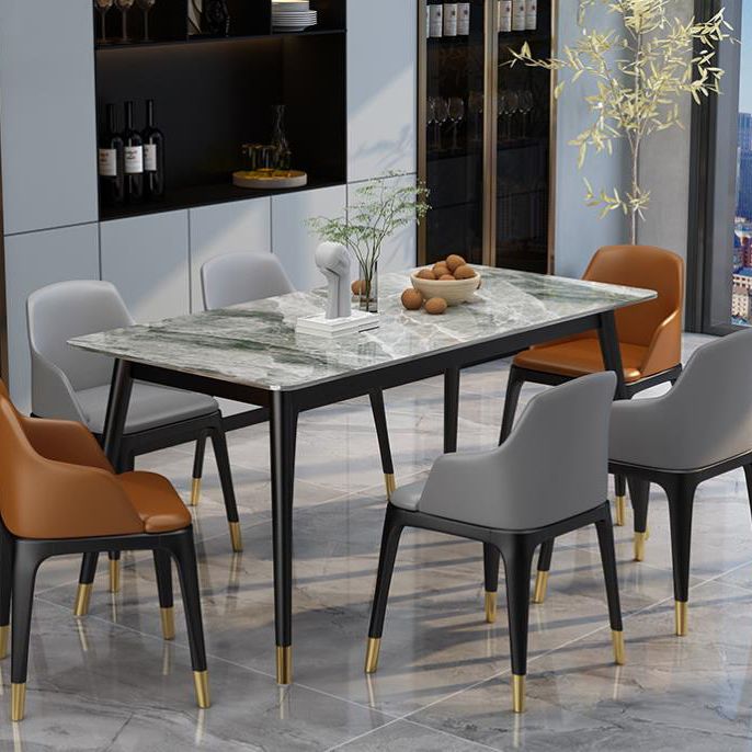 Nordic 1/4/5/7 Pieces Dining Set Rectangle Stone Dining Table for Dining Room