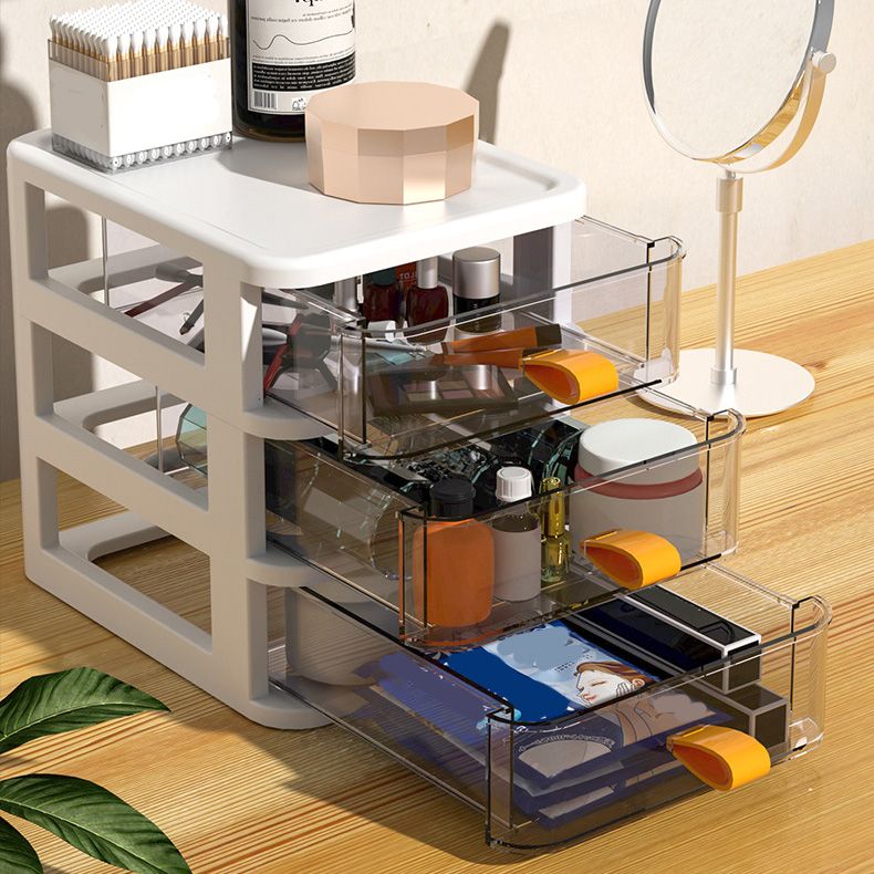 Transparent Filing Cabinet Plastic Vertical Home and Office File Cabinet with Drawers