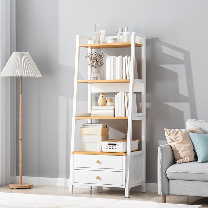 Scandinavian Manufactured Wood Bookcase 12-inch Wide Ladder Book Shelf