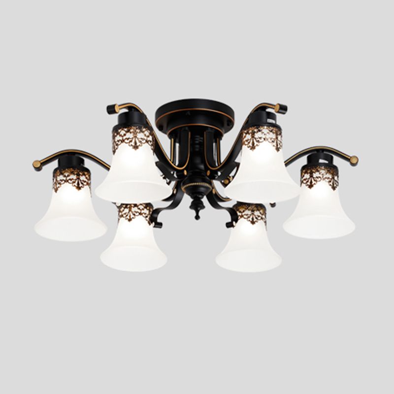 Simple Flush Mount Ceiling Light Modern Ceiling Lamp with Glass Shade for Living Room