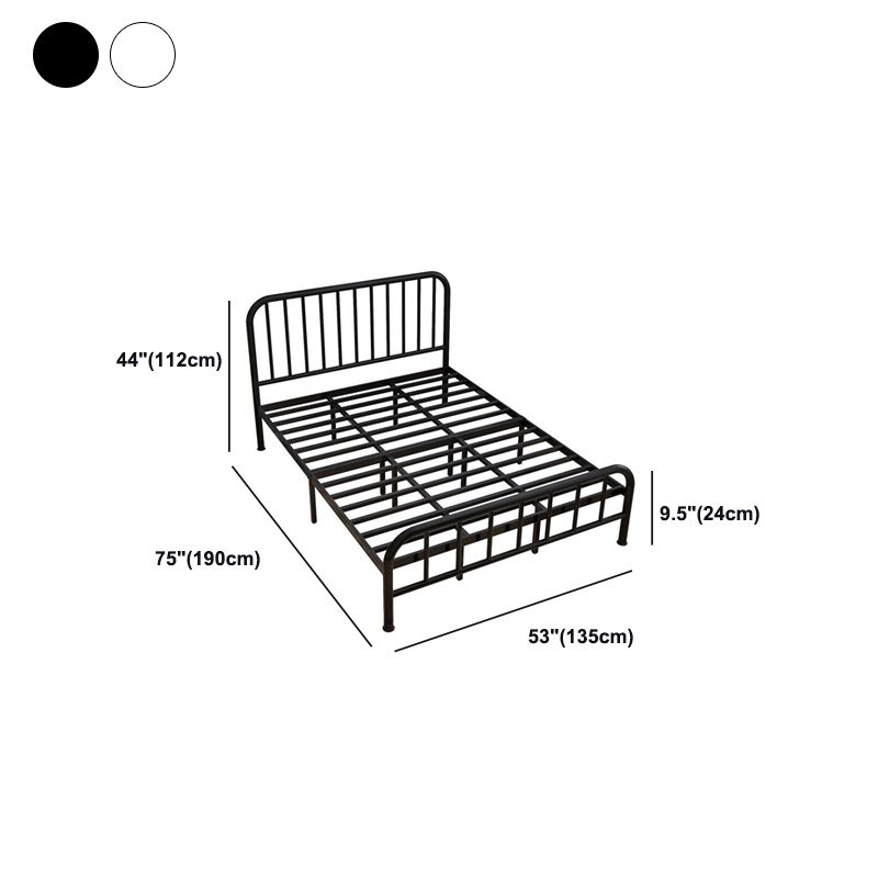 High Profile Standard Bed, Metal Slat Headboard Contemporary Bed