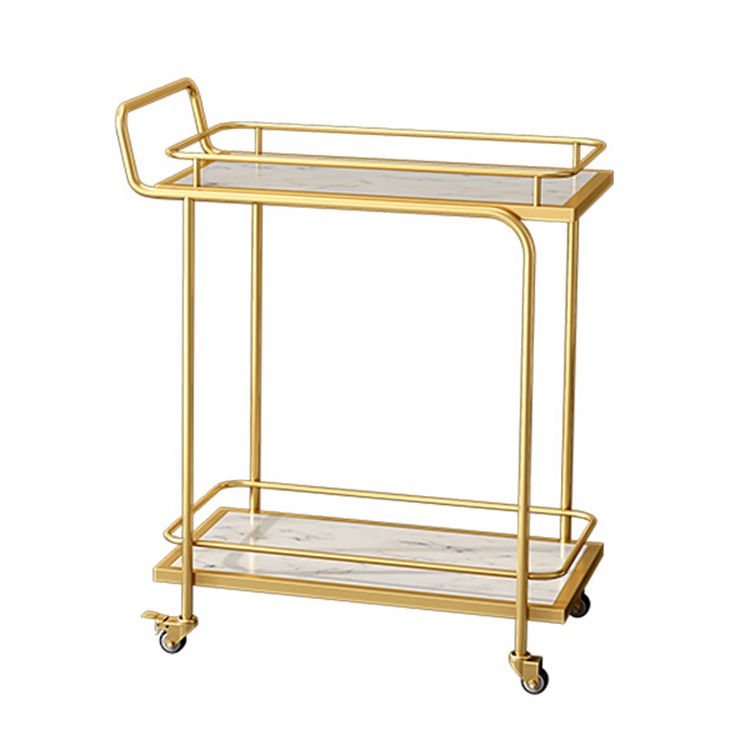 Modern Style Open Storage Kitchen Trolley Rectangular Dining Room Prep Table