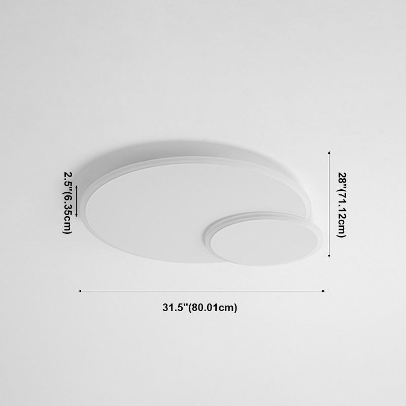 Plafoniera moderna artistica a LED in ferro laccato circolare con montaggio ad incasso con paralume in acrilico
