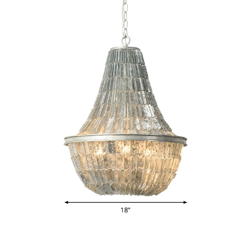 Traandop kroonluchter verlichtingsarmatuur modernisme shell 3 lichten hanglamp in zilver in zilver