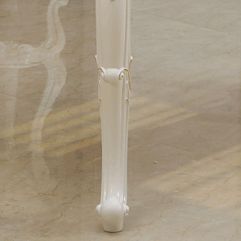 Stone Top Dining Table Rectangle Dining Table with 4 Legs in White