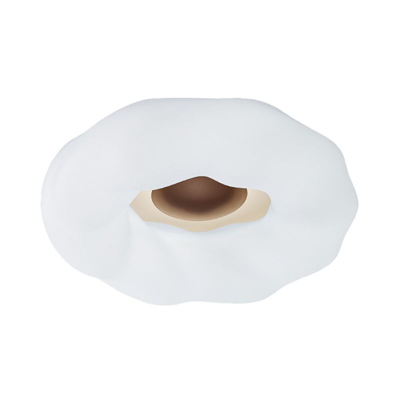 Cartoon Cloud Ceiling Mount Light Acrylic Corridor LED Flush Mounted Light Fixture in White/Blue/Coffee