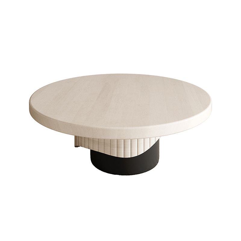 Scandinavian Round Wood Coffee Table Pedestal Cocktail Table