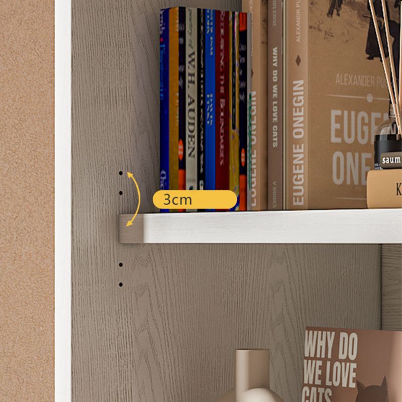 Modern Style Closed Back Book Shelf Wooden Bookcase in White