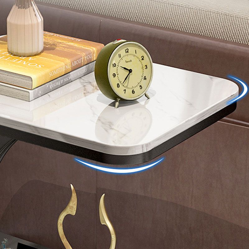 Minimalist Abstract End Table Rectangular Side Table with Storage