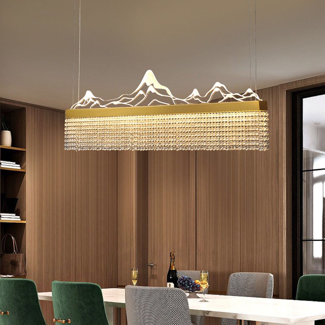 Cascades Hanging Island Lights Crystal Modern Designer Pendant Lighting Fixtures for Restaurant