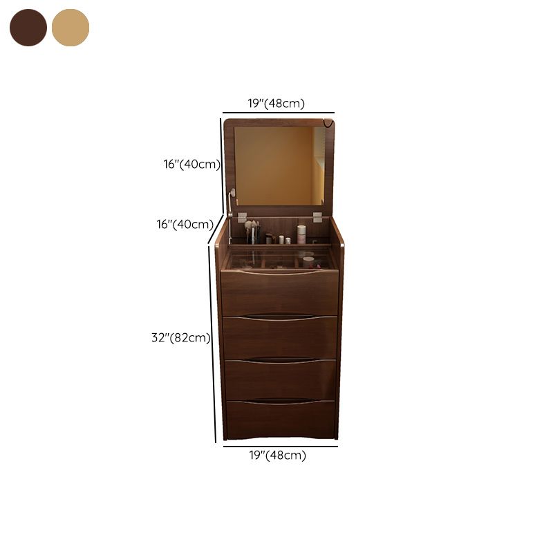 Modern 32.28" Height Solid Wood Dressing Table Mirror Make-up Vanity with 2 Drawer