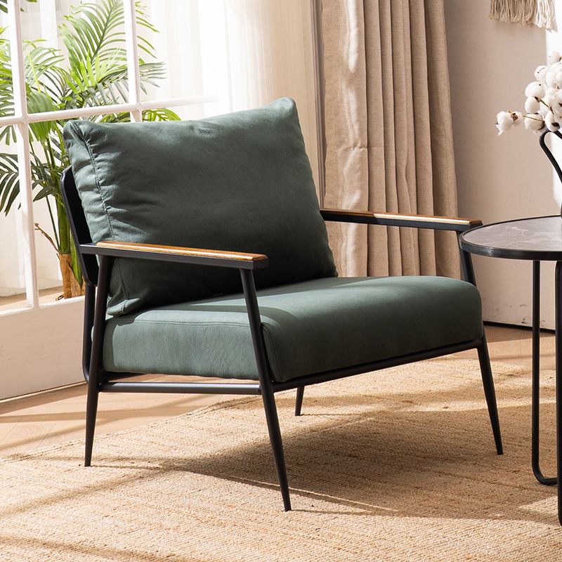 Industrial Solid Color Armchair Square Arms Accent Armchair for Living Room