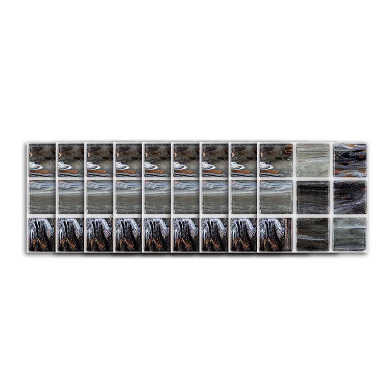 Marble Mosaic Tile Wallpaper Panels Modern Peel off Bathroom Wall Art, 4' x 4 (54 Pcs)