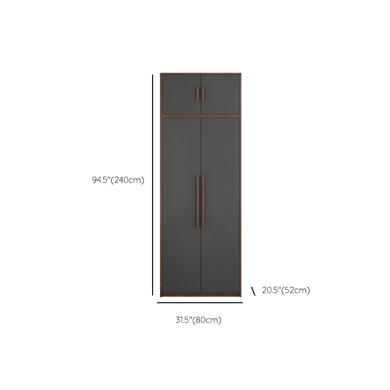 Hinged Wardrobe Cabinet Contemporary Wardrobe Closet with Garment Rod