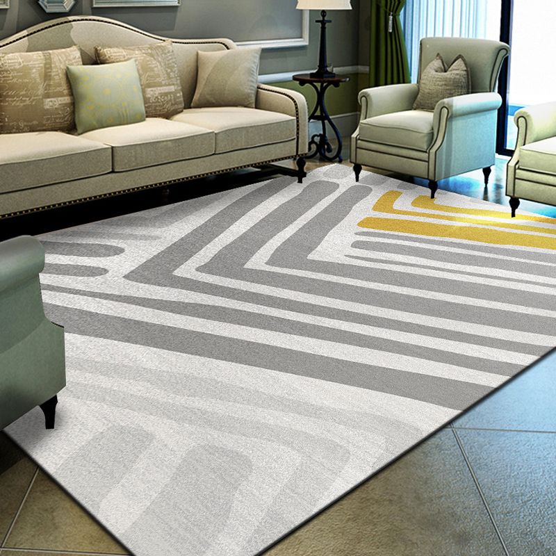 Unique Geometrical Print Rug Multi Color Modern Carpet Synthetics Stain Resistant Washable Non-Slip Backing Rug for Home