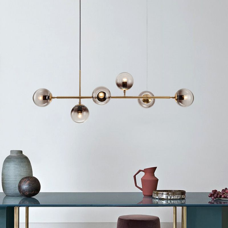 Lámpara colgante de comedor moderno lámpara de lámpara de lámpara de vidrio redondo para comedor