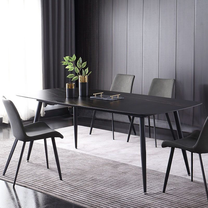 1/4/5/7 Pcs Metal Modern Dining Room Set with Rectangle Metal Base Table Dining Set