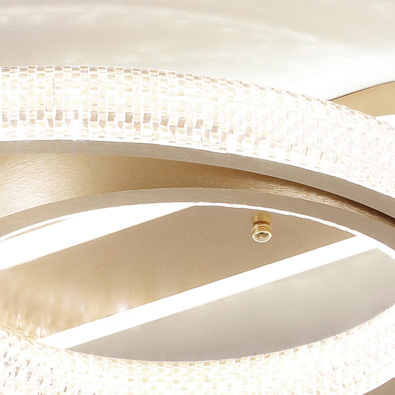 Plafonniers encastrés à LED avec abat-jour en acrylique, luminaire de simplicité doré
