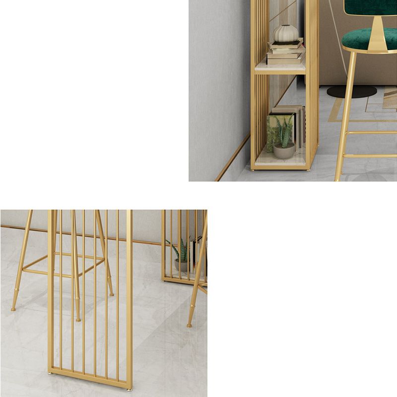 Modern Style Bar-height Table Gold Base Bar Table for Kitchen