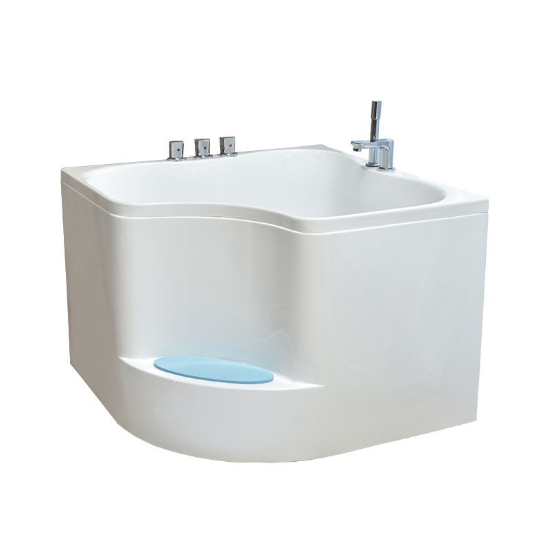Modern Home Acrylic Bathtub White Corner Bath Tub with Seat Included