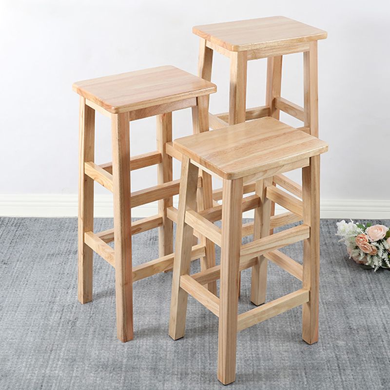 Modern Style Leather Bar Stool Rubberwood Counter Stool for Home