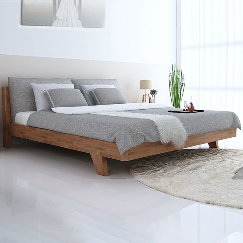 Contemporary Wood Panel Standard Bed with Rectangular Headboard