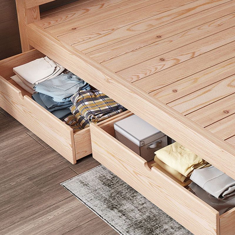 Scandinavian Rectangular Bed Headboard Wood Bed with Custom Legs