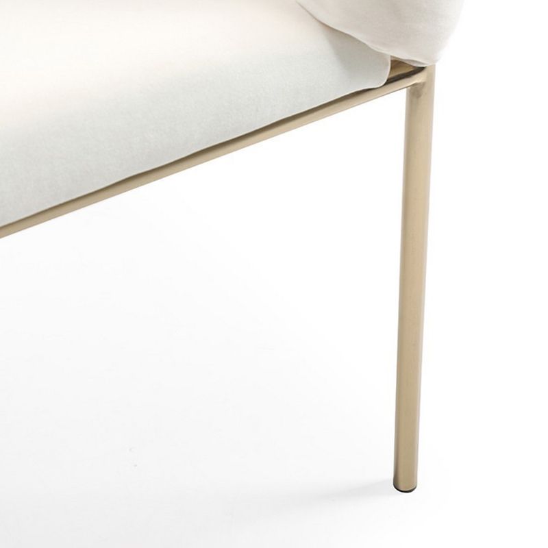 Sloped Arms Vanity Armchair Basic Four Leg Chair with Cushion