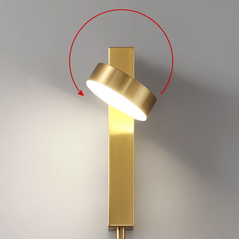 Round Shape Metal Wall Light Modern Style 1-Light Wall Light Sconce