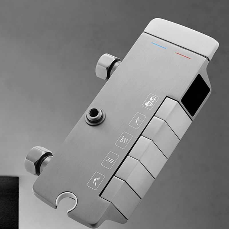 Contemporary Shower System Dual Shower Head Slide Bar Thermostatic Wall Mounted Shower Set